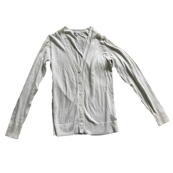 GAP Sweaters - Gap V Neck Button Down Long Sleeve White Cardigan Size Small